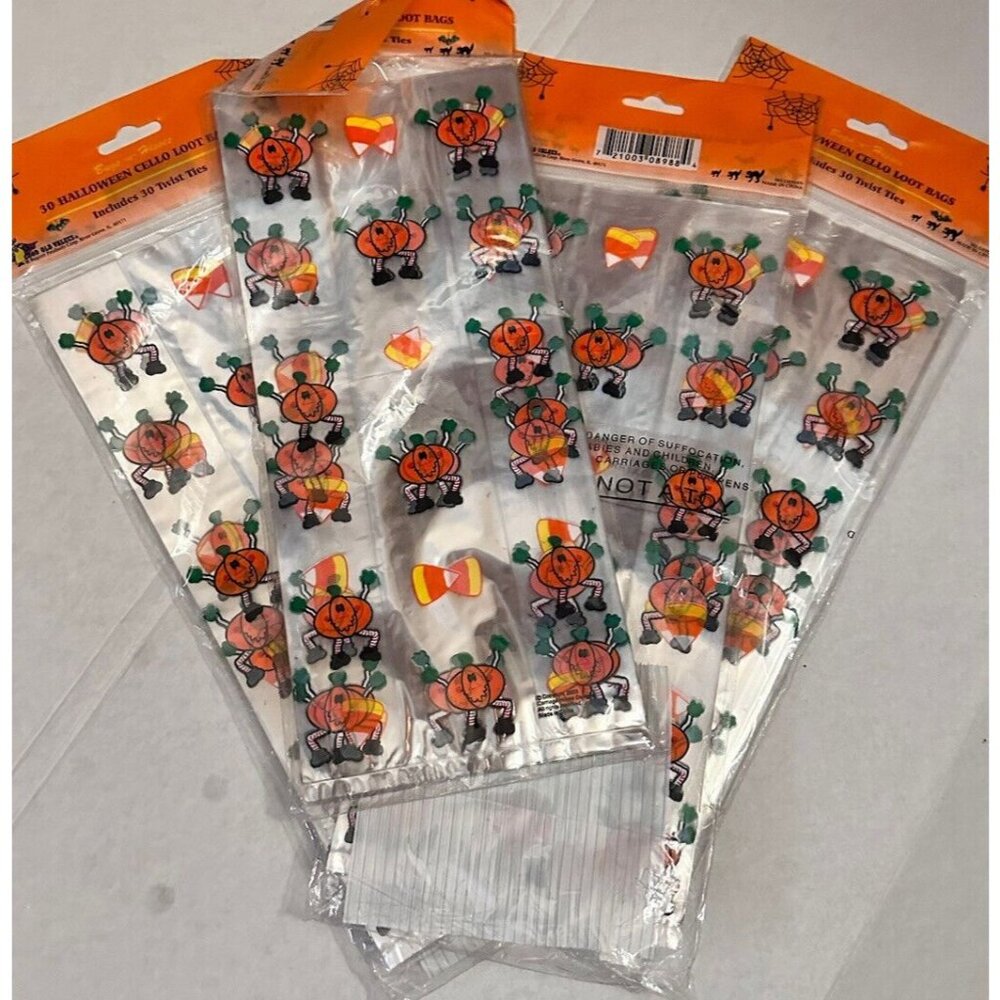 120 Halloween Funny Pumpkin Loot Cello Plastic Bags Regent (2003)